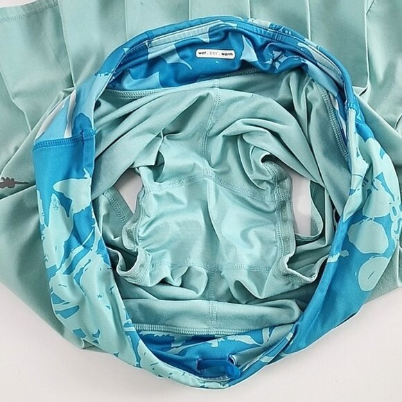 Lululemon Speed Skirt Skort Aruba Frisbee Sunset Floral Blue Aquamarine Size 6 - Picture 8 of 13
